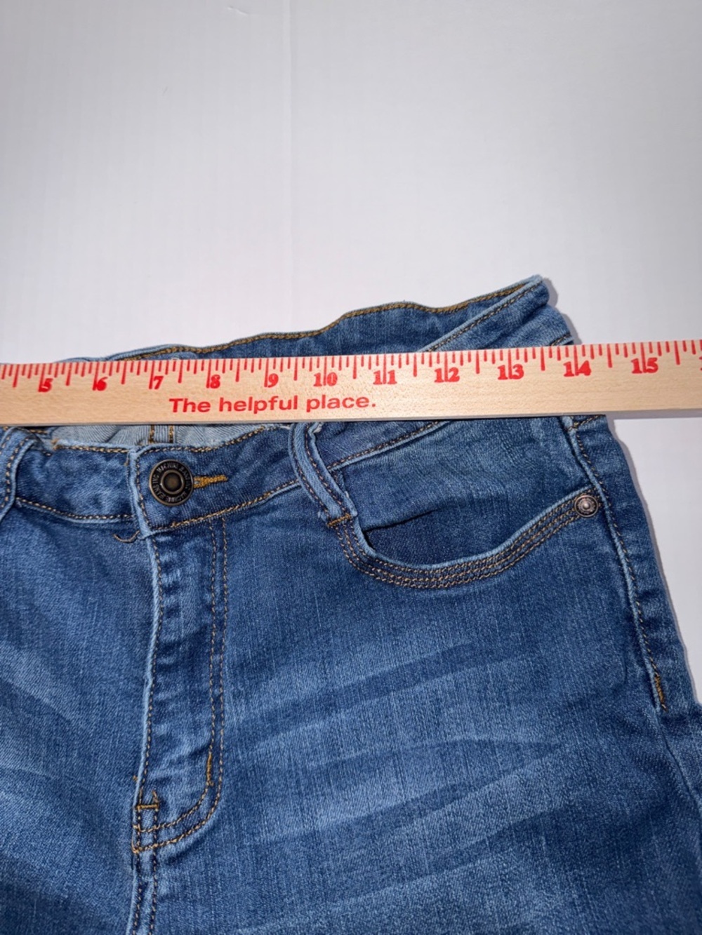 Machine Dark Blue Distressed Skinny Jeans SEE MEASUREMENTS RUN SMALL - Picture 5 of 8